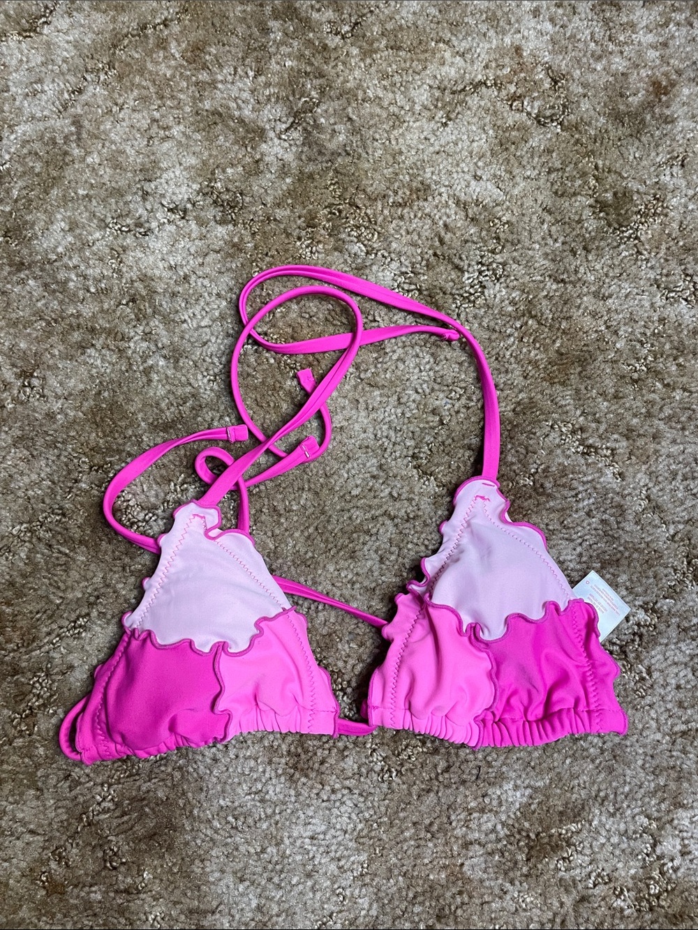 Xhilaration Pink Triangle Bikini Top Size XS